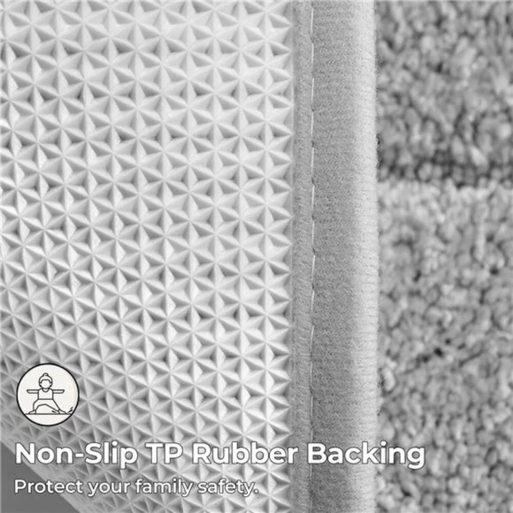 Gray Bathroom Rugs, Bath Mats for Bathroom Non-Slip, Super Soft and Absorbent